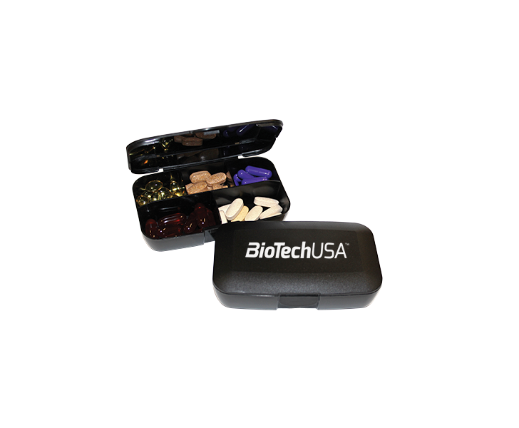 BiotechUSA Shaker, Plastic Fles - Pillbox BiotechUSA black