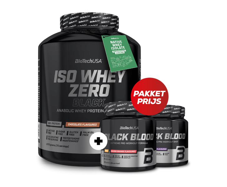 Iso Whey Zero Black 1816g + Black Blood Caf+ Pakketprijs