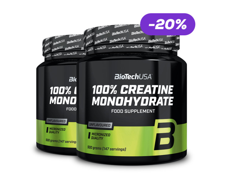 Verdubbel en bespaar 2 x 100% Creatine Monohydrate 500g pot