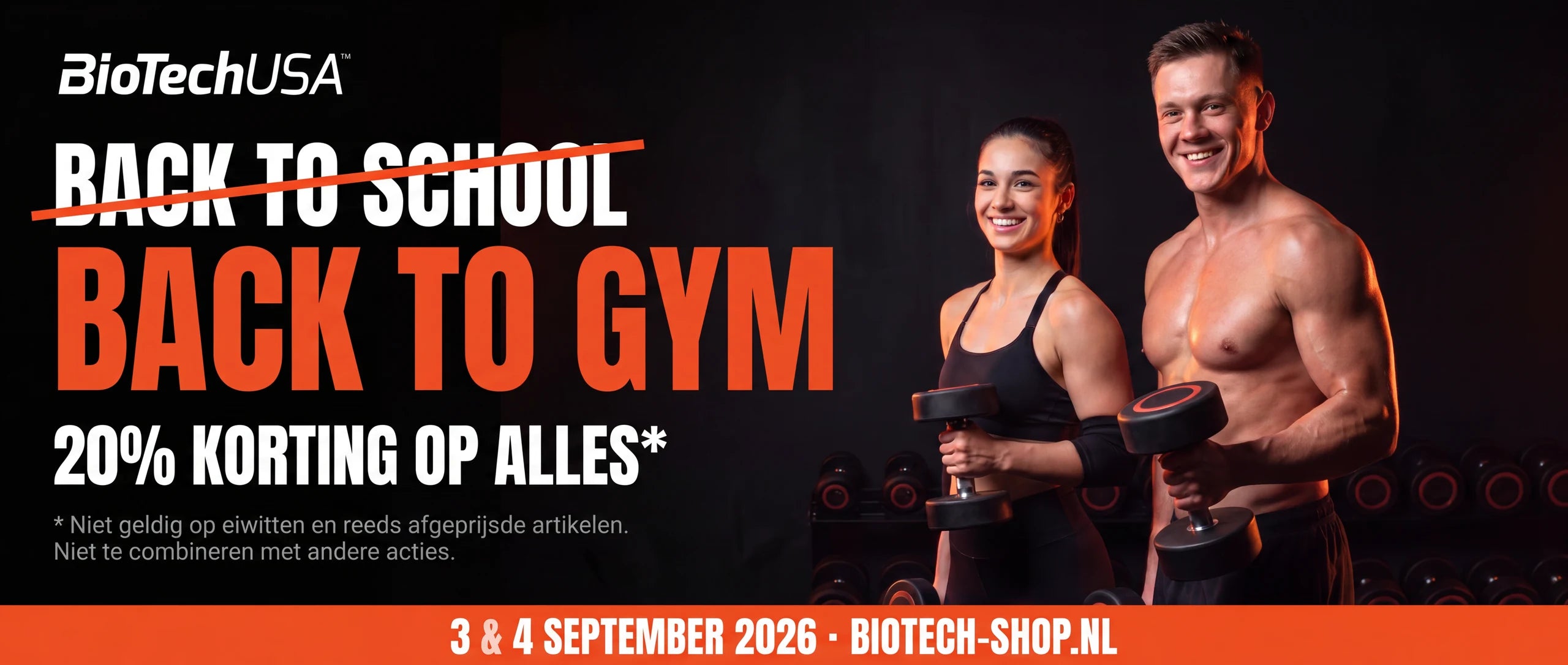 Vabck To GYM BiotechUSA 20% korting
