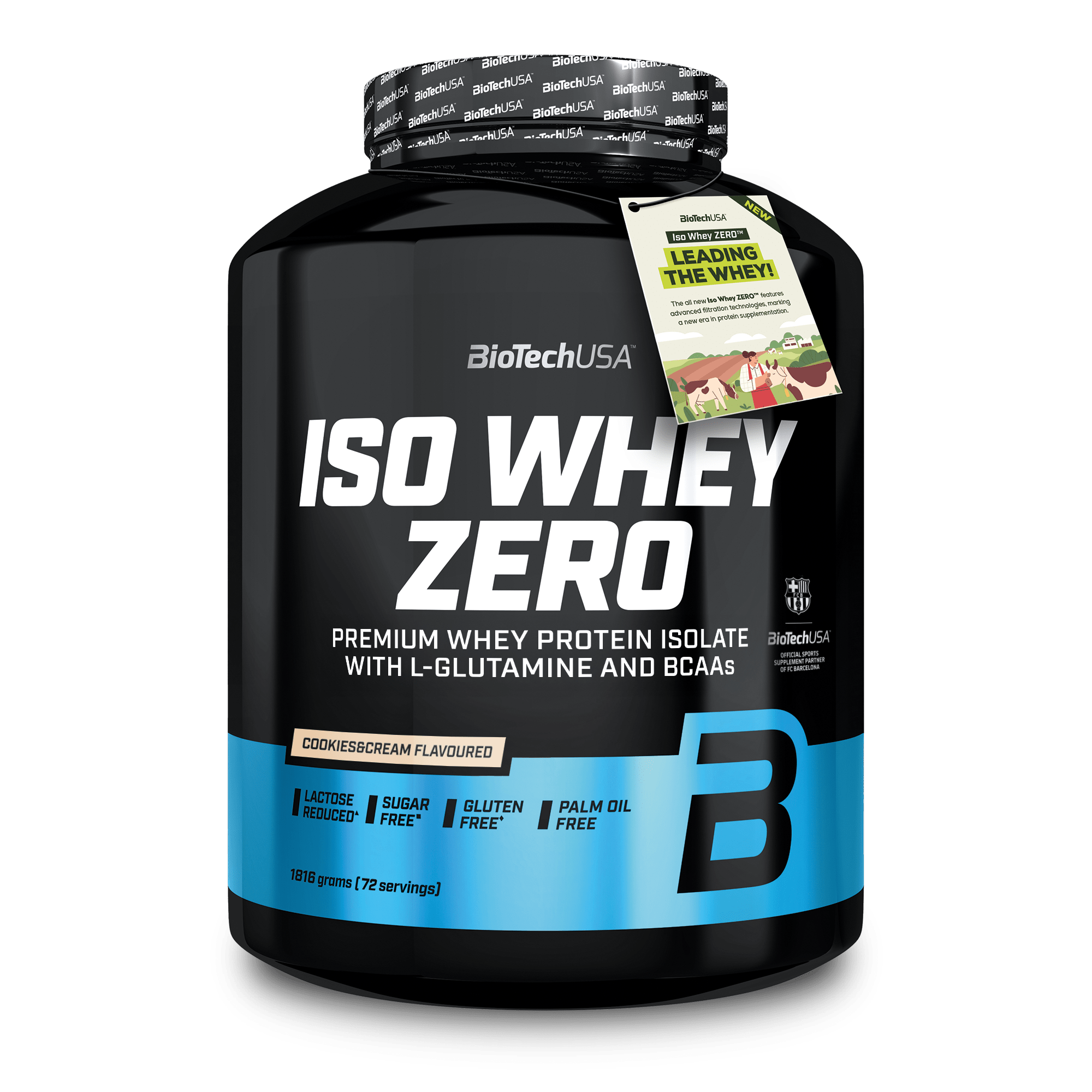 BioTechUSA Iso Whey Zero 1816g cookies and cream whey isolate eiwitpoeder