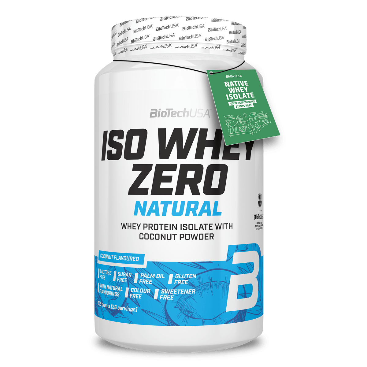BioTechUSA Iso Whey Zero Natural 908g eiwitpoeder