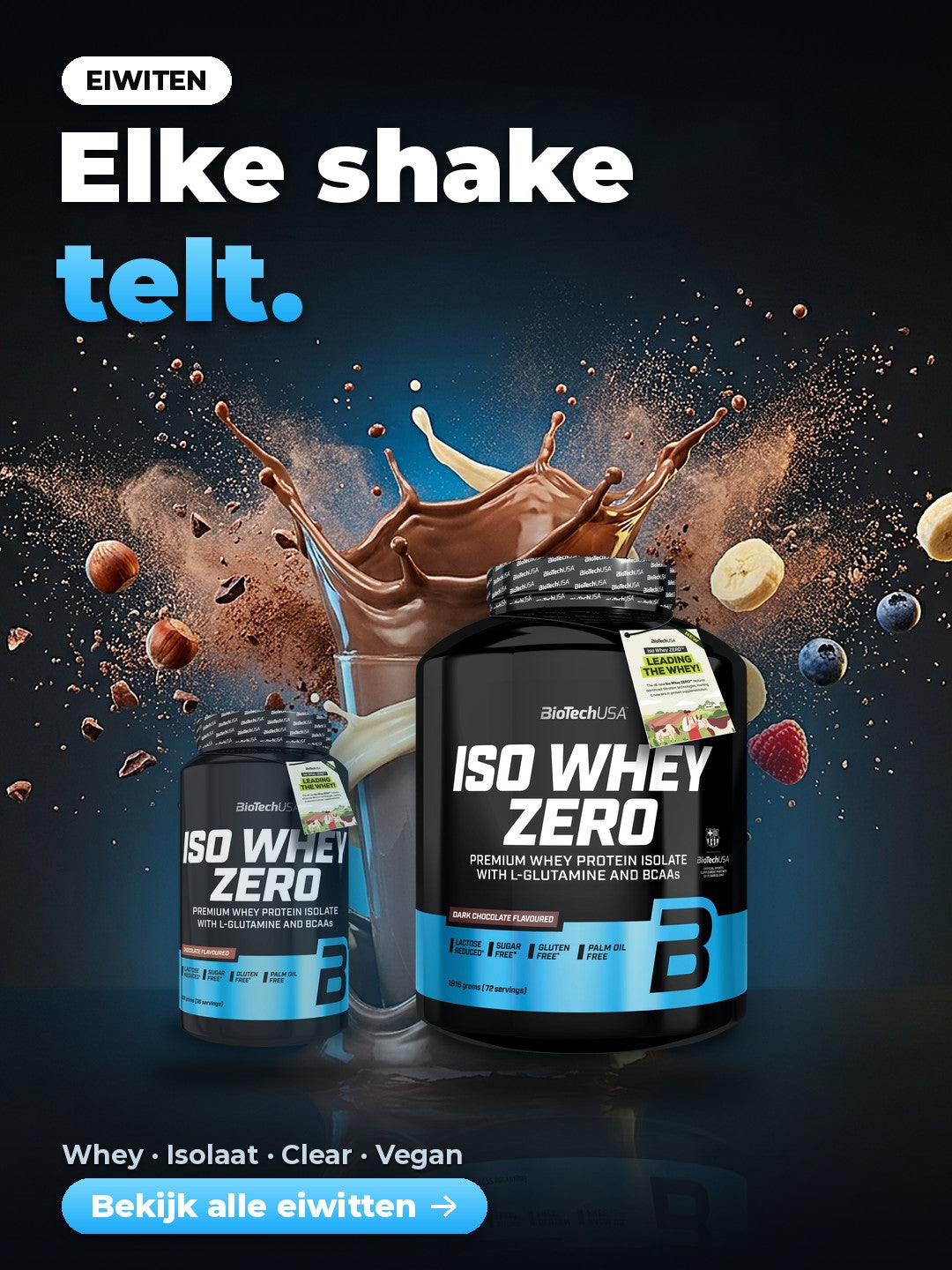 BioTechUSA Iso Whey Zero eiwitpoeder – elke shake telt
