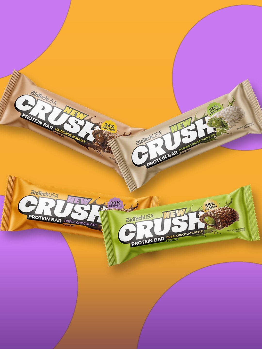 BioTechUSA Crush Protein Bar eiwitrepen in vier smaken