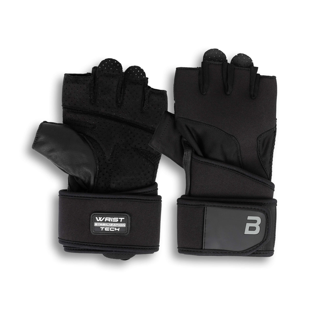 BioTechUSA KYLE leren handschoenen met polsgrip zwart