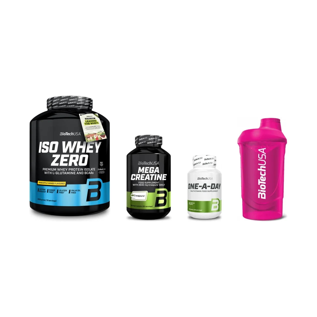 BioTechUSA bundel Iso Whey Zero Mega Creatine One-A-Day shaker