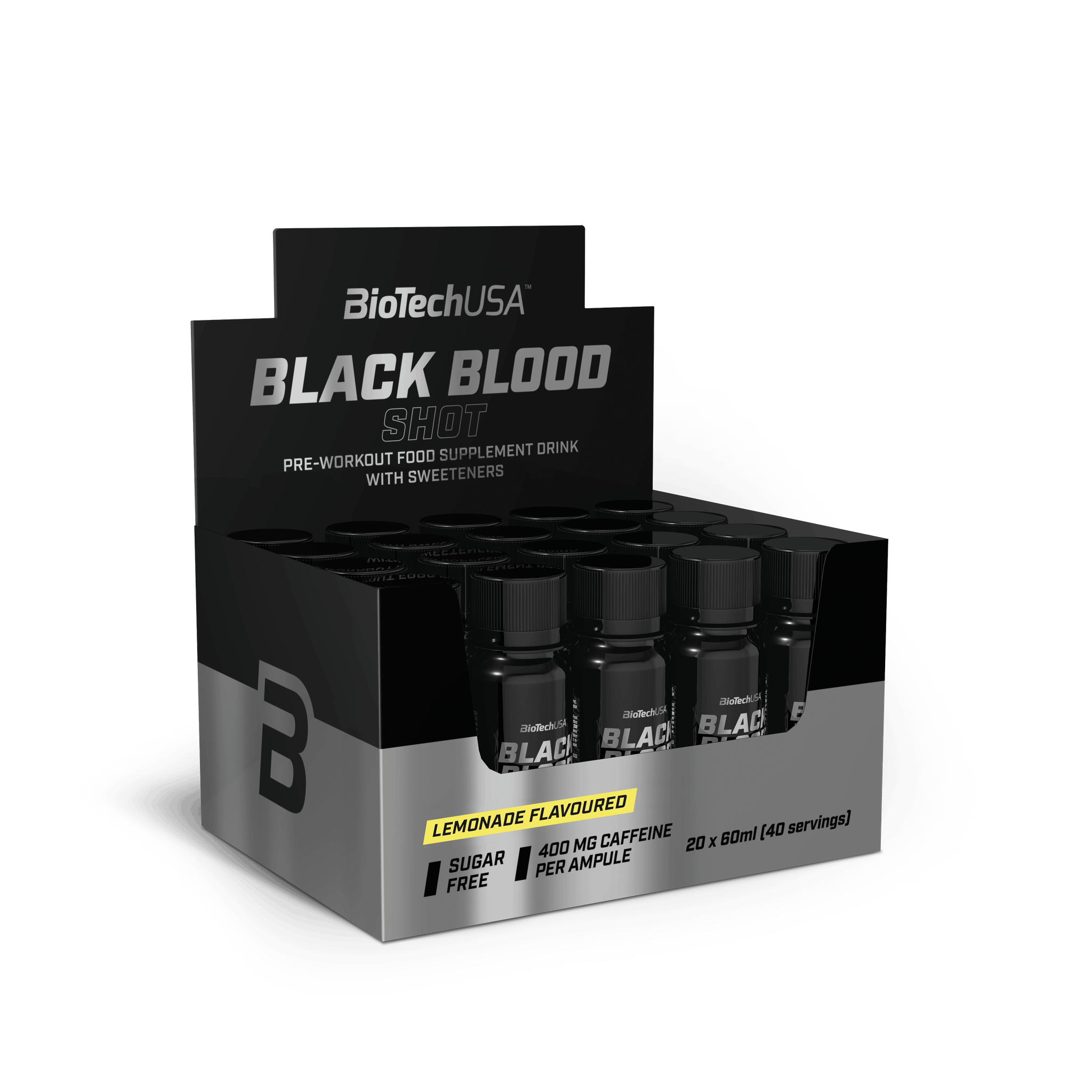 BioTechUSA Black Blood Shot 60ml pakket limonade
