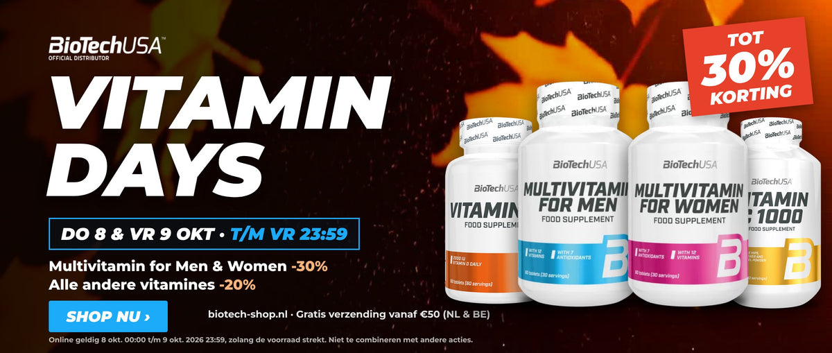 Vitamin Days 8 en 9 oktober: tot 30% korting op vitamines